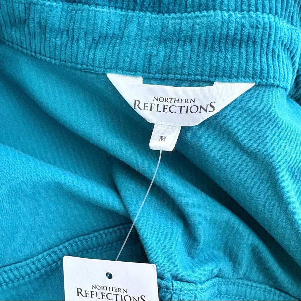 NWT Northern Reflections Corduroy Boyfriend Women’s Teal Jacket Cottagecore Sz M - Picture 8 of 10